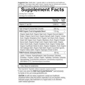 Vitamin Code RAW D3 - 2000 IU - 60 vcaps de Garden of Life pas cher