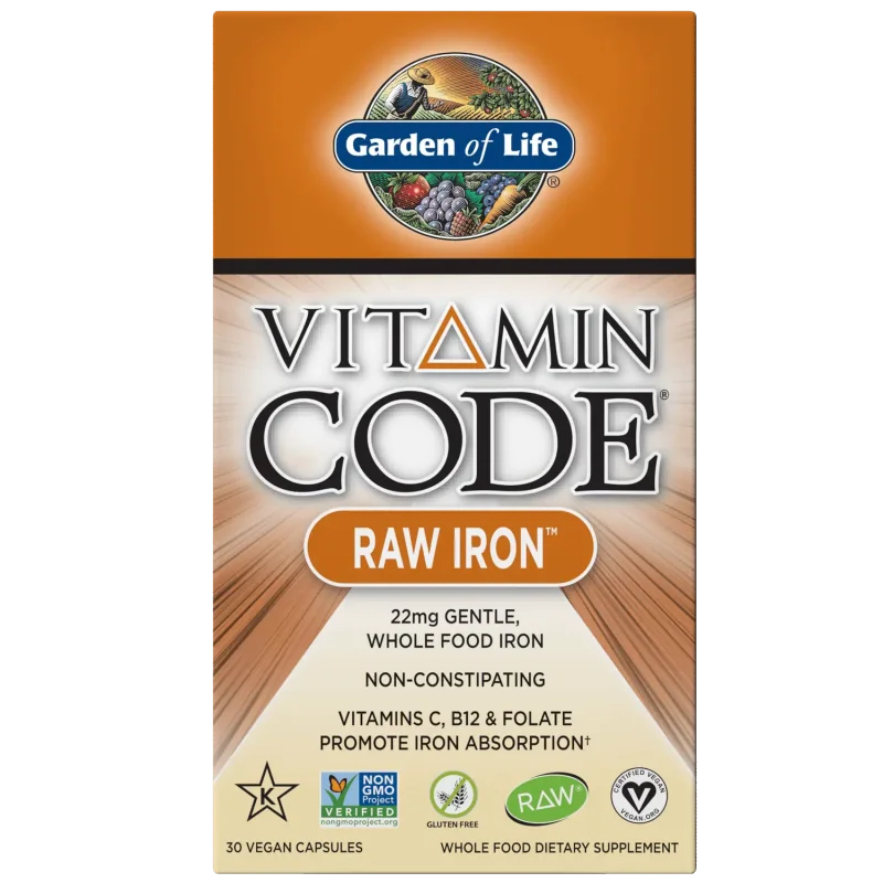 Vitamin Code RAW Iron - 30 vegan caps - Garden of Life