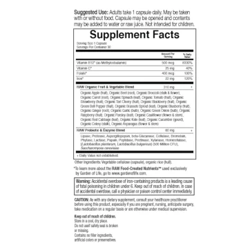 Vitamin Code RAW Iron - 30 vcaps de Garden of Life pas cher