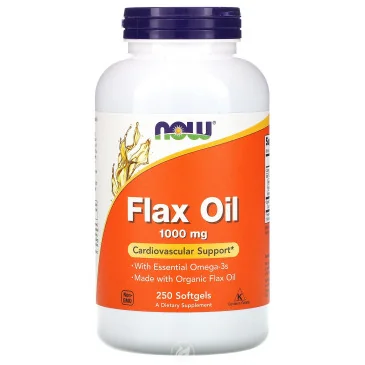 Flax Oil - 1000mg - 250 softgels de NOW Foods pas cher