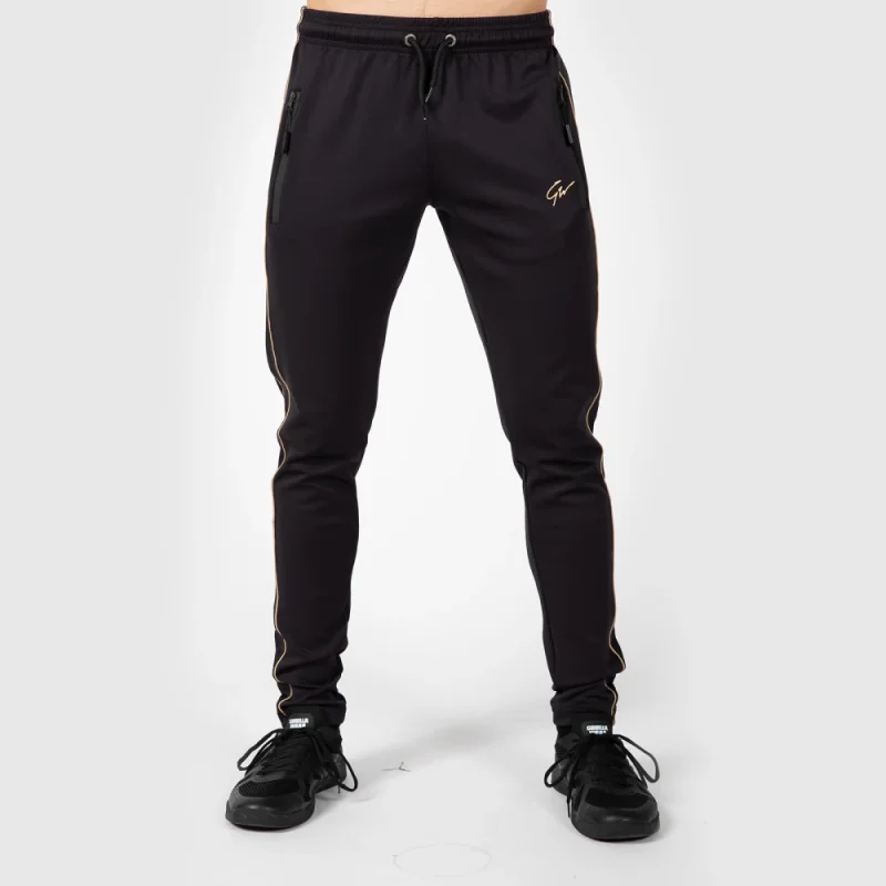 Wenden Track Pants Black/Gold - Gorilla Wear