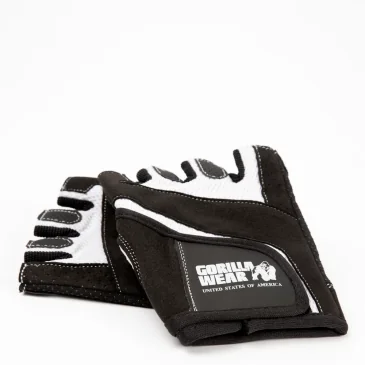 Women's Fitness Gloves (Black/White) de Gorilla Wear pas cher