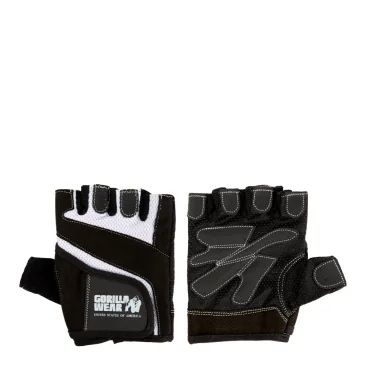 Women's Fitness Gloves (Black/White) de Gorilla Wear pas cher
