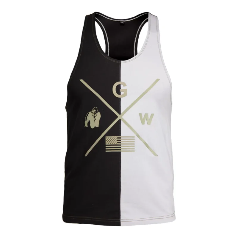 Sterling Stringer Tank Top (Black/Grey) - Gorilla Wear