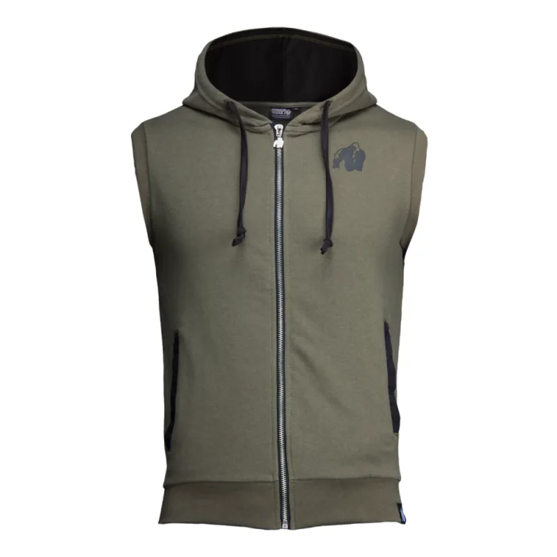 Springfield Zipped Hoodie (Army Green) - Gorilla Wear