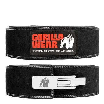 4 Inch Leather Lever Belt (Black) de Gorilla Wear pas cher - Nutriwellness