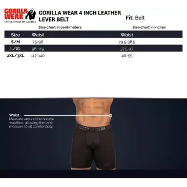 4 Inch Leather Lever Belt (Black) de Gorilla Wear pas cher - Nutriwellness