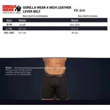 4 Inch Leather Lifting Belt (Brown) de Gorilla Wear pas cher