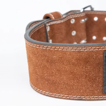 4 Inch Leather Lifting Belt (Brown) de Gorilla Wear pas cher