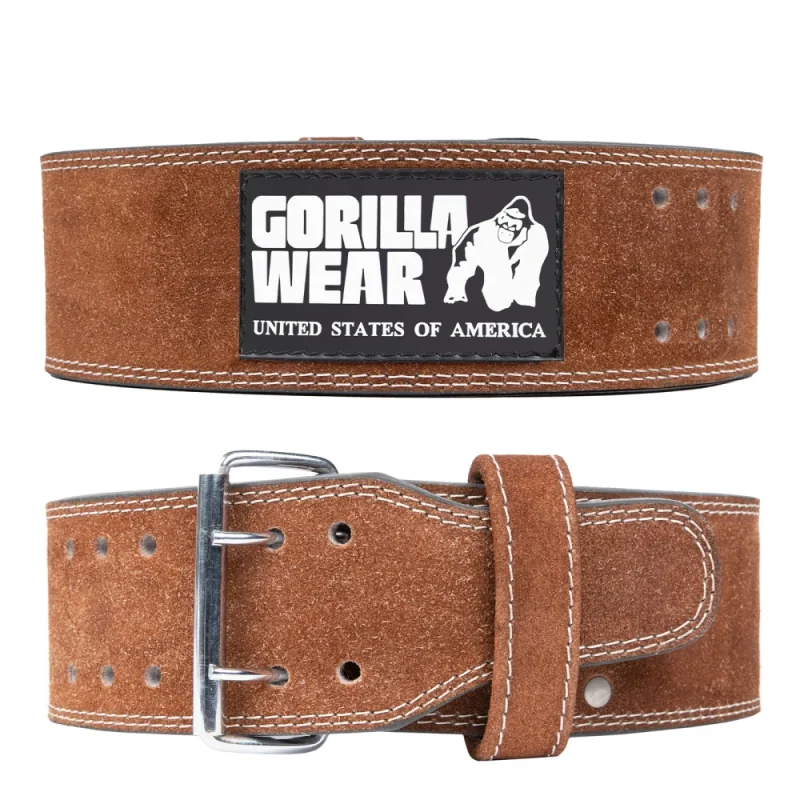 4 Inch Leather Lifting Belt (Brown) - Gorilla Wear