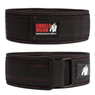 4 Inch Nylon Belt (Black/Red Stitched) de Gorilla Wear pas cher