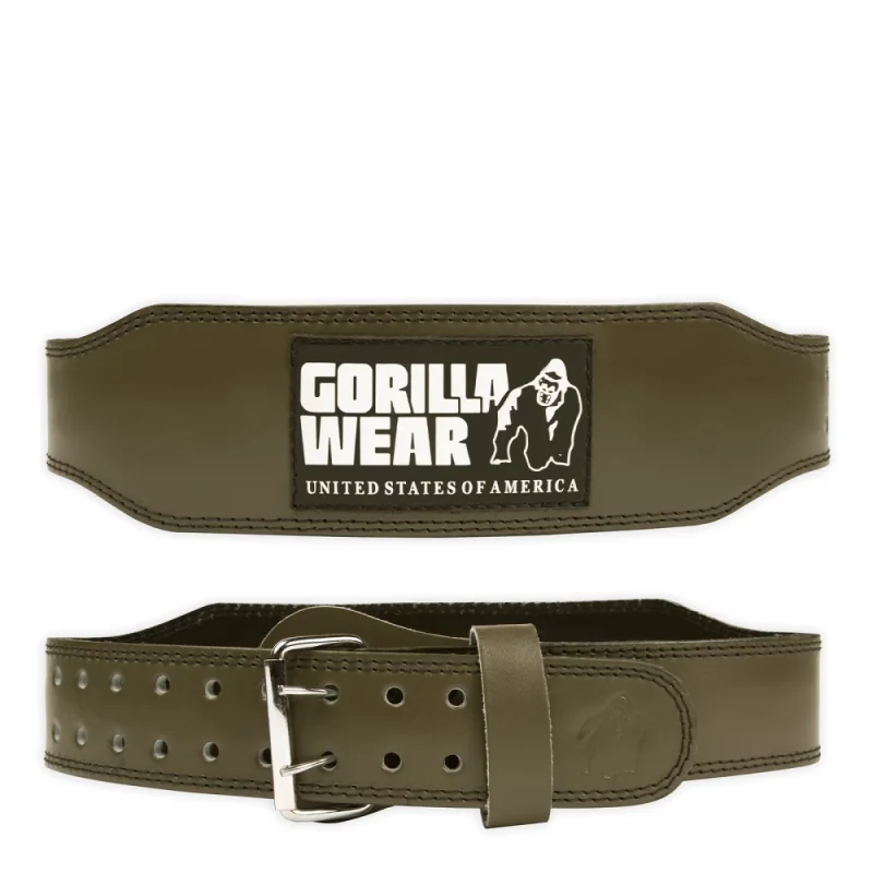 4 Inch Padded Leather Belt (Army Green) - Gorilla Wear 4 Inch Padded Leather Belt (Army Green) - Gorilla Wear