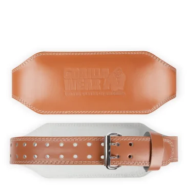 6 Inch Padded Leather Belt (Brown) de Gorilla Wear pas cher