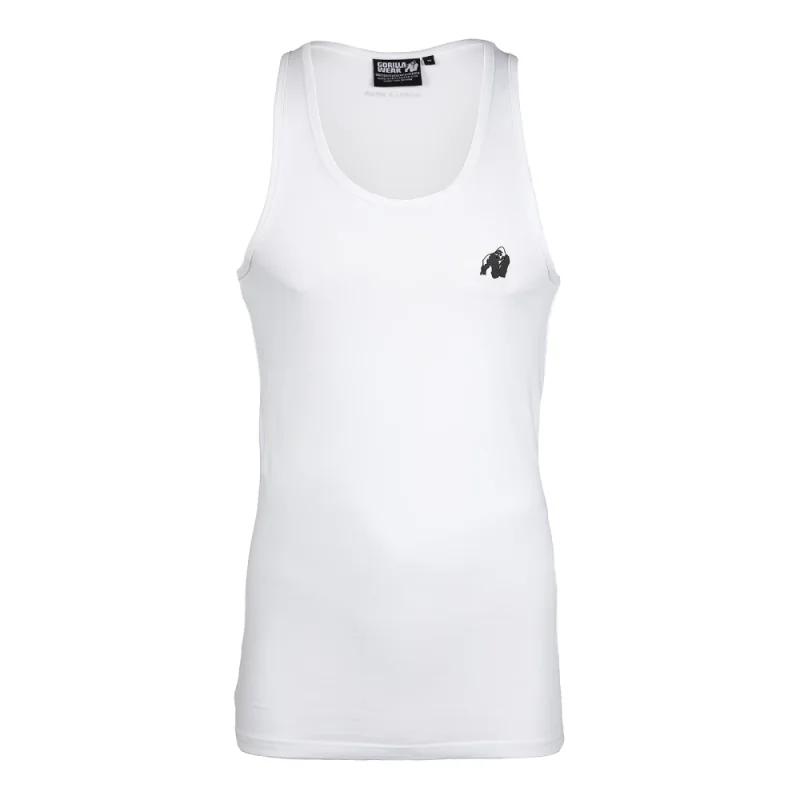 Adams Stretch Tank Top (White) - Gorilla Wear