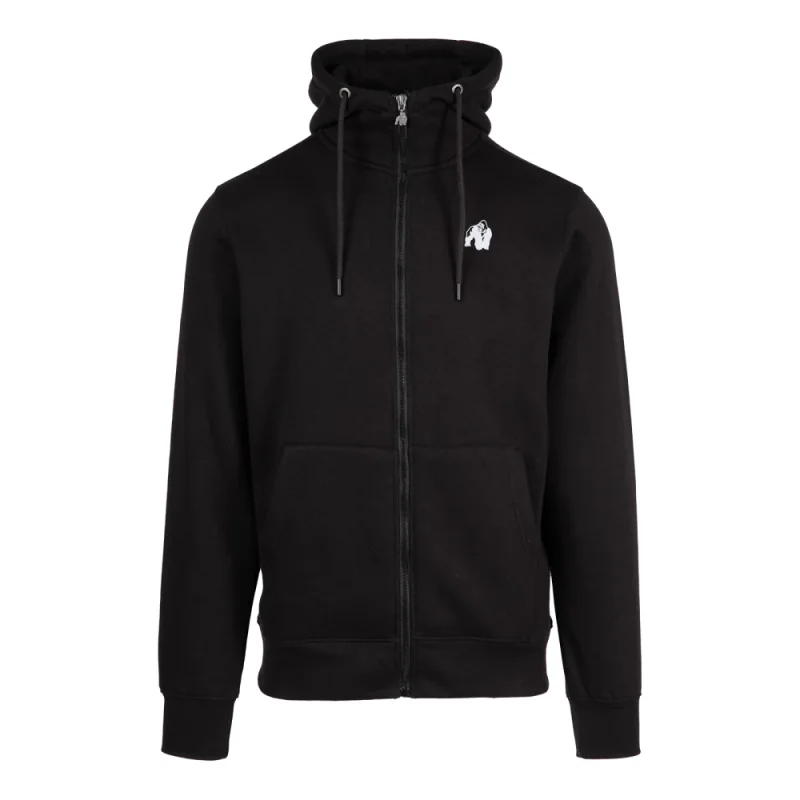 Kennewick Zipped Hoodie (Black) - Gorilla Wear