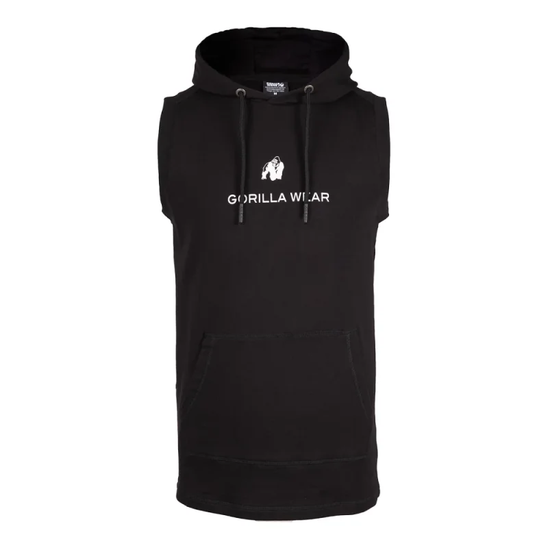 Lincoln Sleeveless Hoodie (Black) - Gorilla Wear