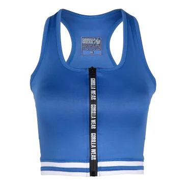 Mesa Zip Front Crop Top (Bleu) Gorilla Wear pas cher - Nutriwellness