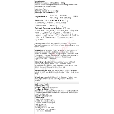 Amino Decanate - 378 - 384 grams de MuscleMeds pas cher