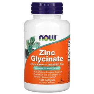 Zinc Glycinate - 120 softgels de NOW Foods pas cher - Nutriwellness