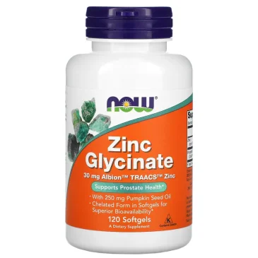 Zinc Glycinate - 120 softgels de NOW Foods pas cher - Nutriwellness