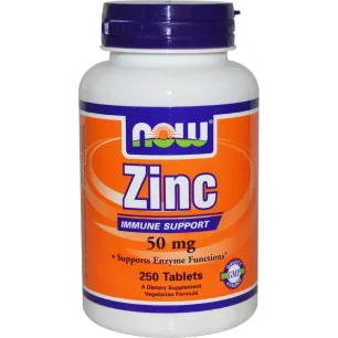 Zinc - 50mg - 250 tablets de NOW Foods pas cher - Nutriwellness