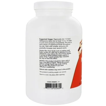 Whole Psyllium Husks, Powder - 340 grams de NOW Foods pas cher