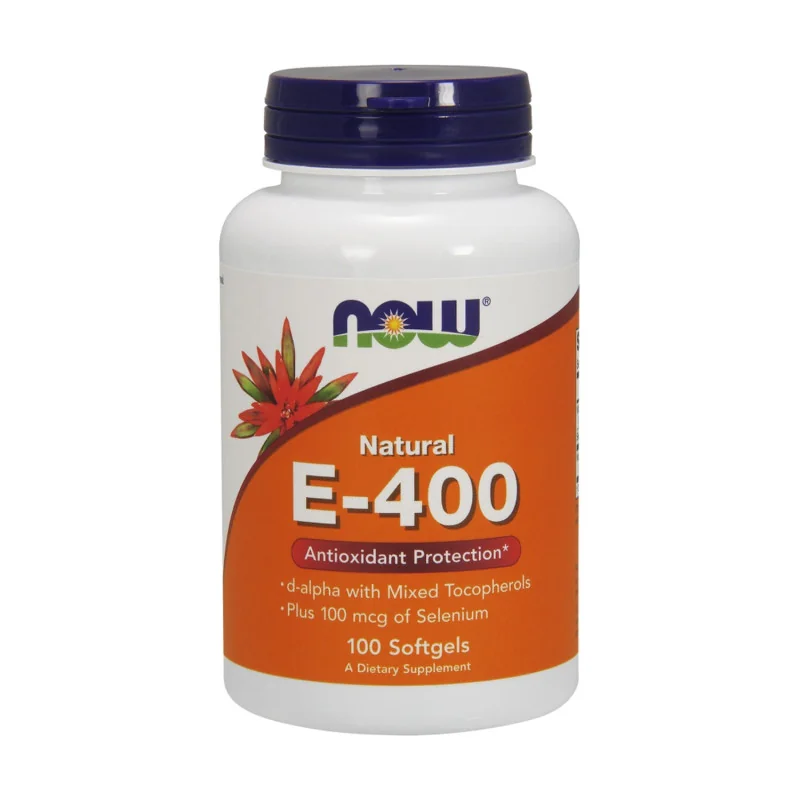 Vitamin E-400 IU with Selenium - 100 softgels - NOW Foods