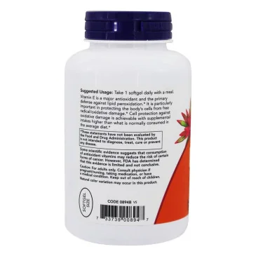 Vitamin E-400 - Natural (Mixed Tocopherols) - 250 softgels NOW Foods