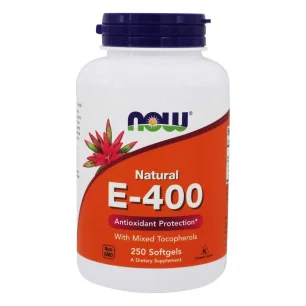Vitamin E-400 - Natural (Mixed Tocopherols) - 250 softgels NOW Foods