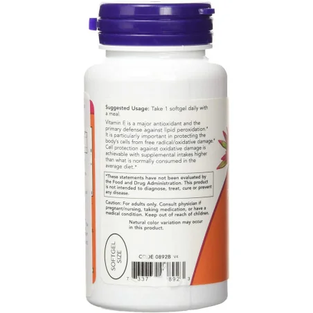 Vitamin E-400 - Natural (Mixed Tocopherols) - 100 softgels - NOW Foods