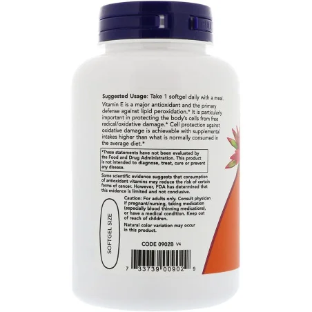 Vitamin E-1000 - Natural (Mixed Tocopherols) - 100 softgels - NOW Foods
