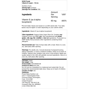 Vitamin E Liquid - 118 ml - NOW Foods