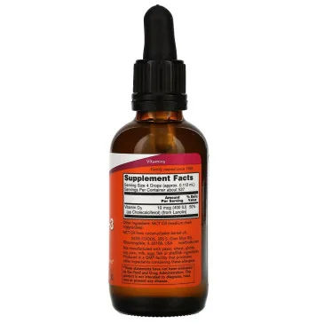 Vitamin D-3 Liquid - 400 IU - 59 ml de NOW Foods pas cher - Nutriwellness