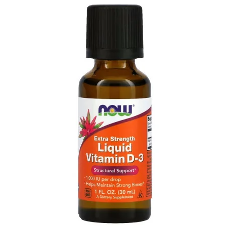 Vitamin D-3 Liquid - 1000 IU (Extra Strength) - 30 ml de NOW Foods