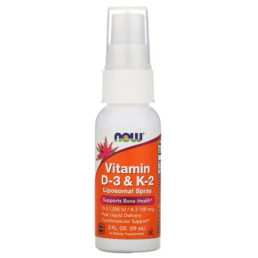 Vitamin D-3 & K-2 Liposomal Spray - 59 ml de NOW Foods pas cher