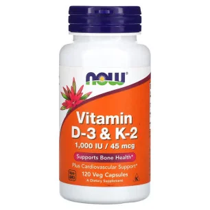 Vitamin D-3 & K-2 - 120 vcaps de NOW Foods pas cher - Nutriwellness