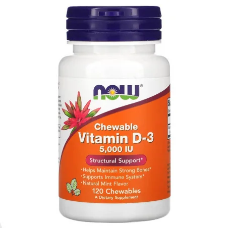 Vitamin D-3 - 5000 IU (Chewable) - 120 chewables de NOW Foods pas cher