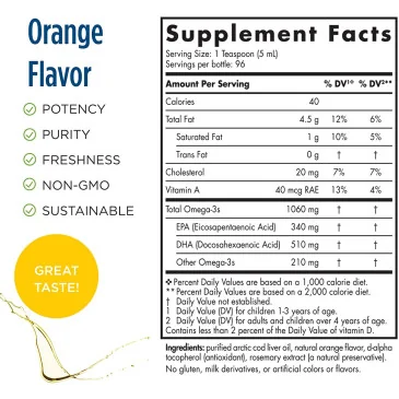 Arctic Cod Liver Oil - 1060mg Orange - 473 ml de Nordic Naturals