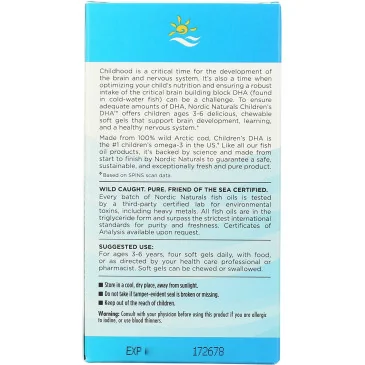 Children's DHA - 250mg Strawberry - 180 softgels de Nordic Naturals