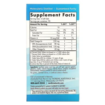 Children's DHA - 250mg Strawberry - 360 softgels de Nordic Naturals