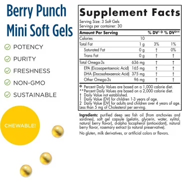 Children's DHA Xtra - 636mg Berry Punch 90 softgels Nordic Naturals