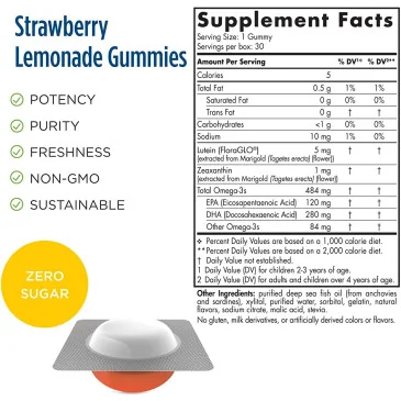 Children’s Eye Health, Strawberry Lemonade 30 Gummies Nordic Naturals