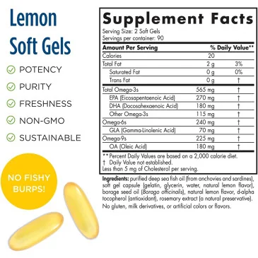 Complete Omega - 565mg Lemon - 180 softgels de Nordic Naturals