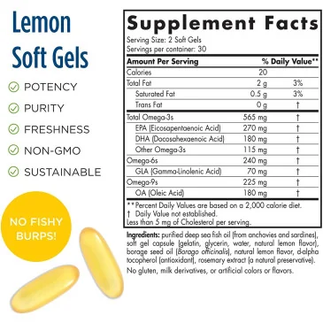 Complete Omega - 565mg Lemon - 60 softgels de Nordic Naturals