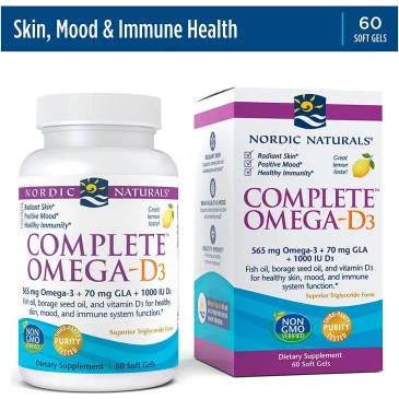 Complete Omega-D3 - 565mg Lemon - 60 softgels de Nordic Naturals