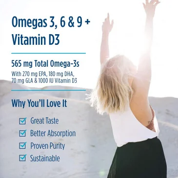 Complete Omega-D3 - 565mg Lemon - 60 softgels de Nordic Naturals