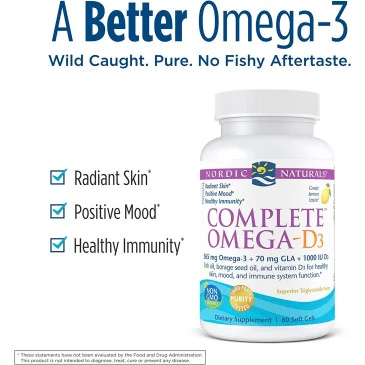 Complete Omega-D3 - 565mg Lemon - 60 softgels de Nordic Naturals