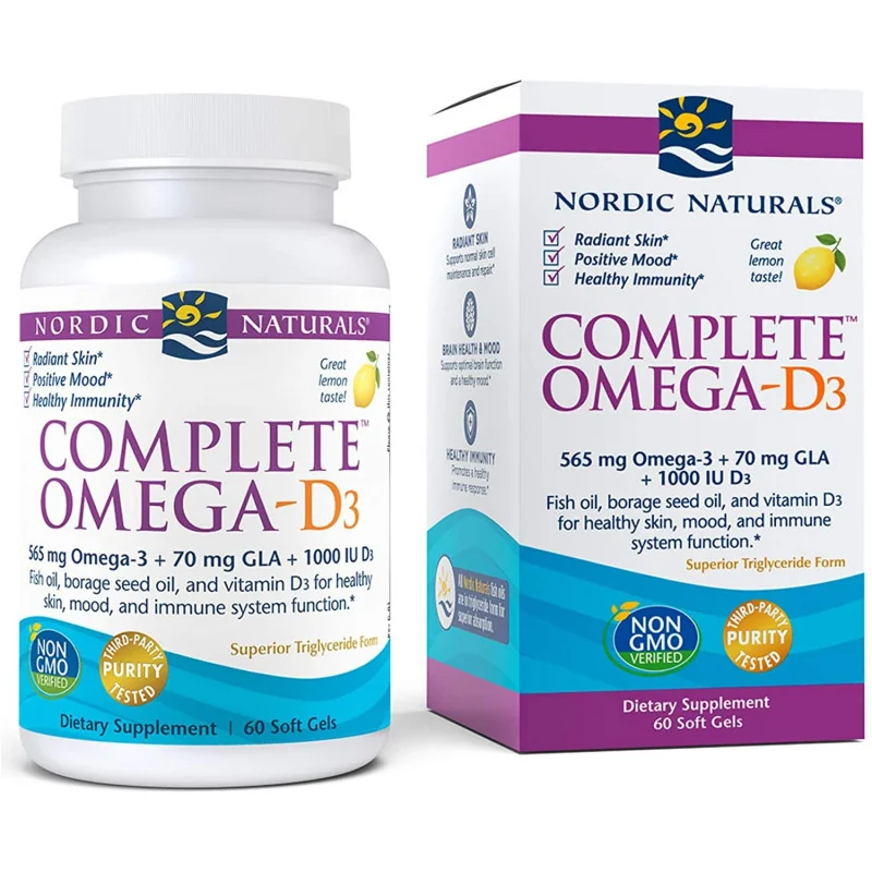 Complete Omega-D3 - 565mg Lemon - 60 softgels - Nordic Naturals