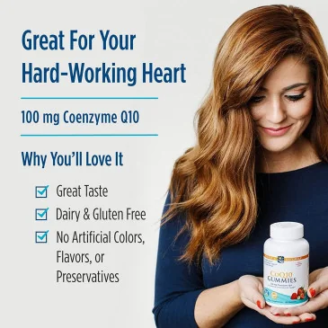 CoQ10 Gummies, 100mg Strawberry - 60 gummies Nordic Naturals pas cher