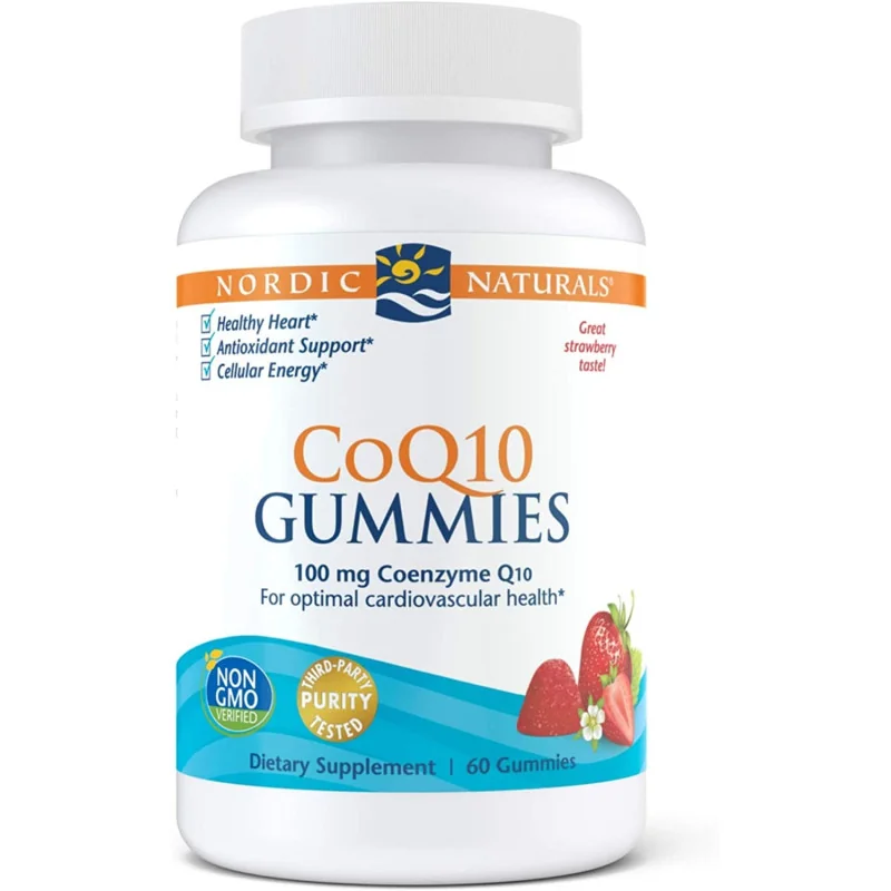 CoQ10 Gummies, 100mg Strawberry - 60 gummies - Nordic Naturals